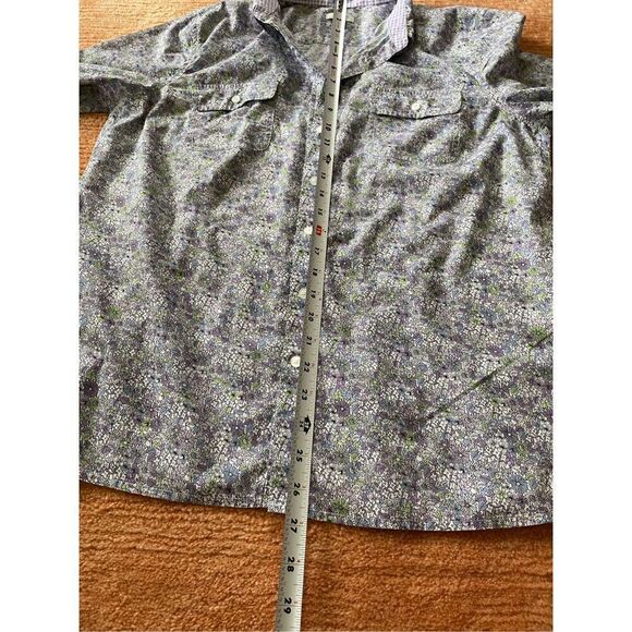 TALBOTS Cotton Bottom Down Long Sleeve lilac Shirt L - Picture 6 of 8